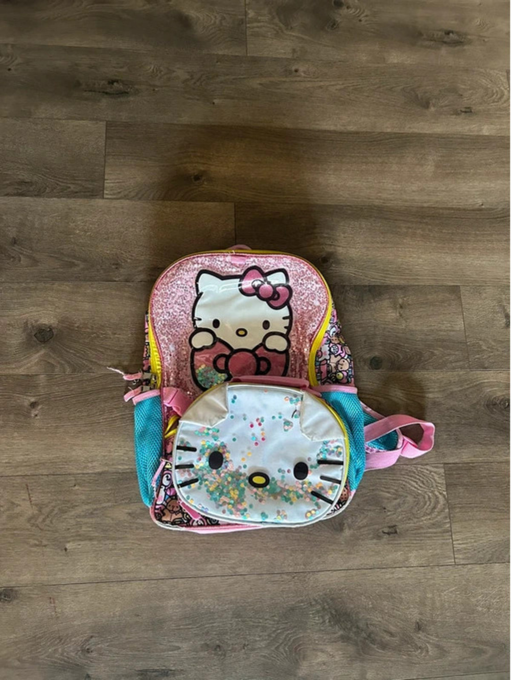 Hello Kitty Sanrio Pink Sequin Backpack Y2K Cute School Bag